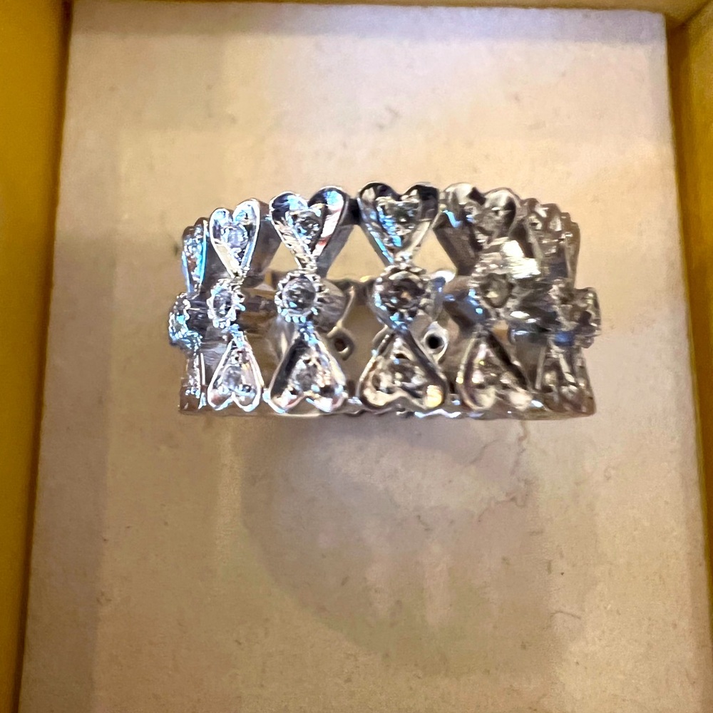 Ladies white gold and Diamond band ring